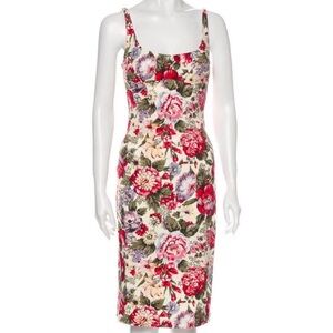 Dolce & Gabbana Red Pink Sheath Midi Dress